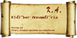 Kléber Annamária névjegykártya